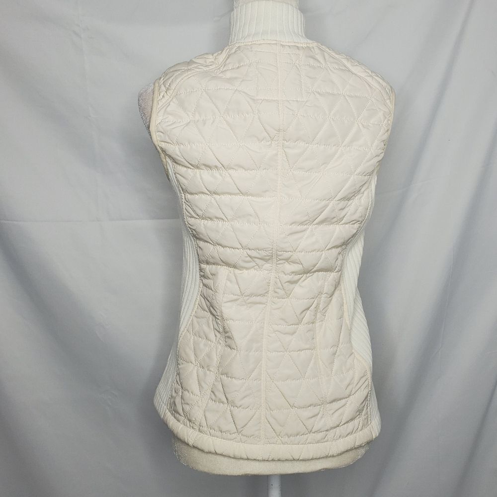 PRANA white vest quilted winter diva polyester sherpa lining S - Picture 6 of 14